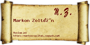 Markon Zoltán névjegykártya
